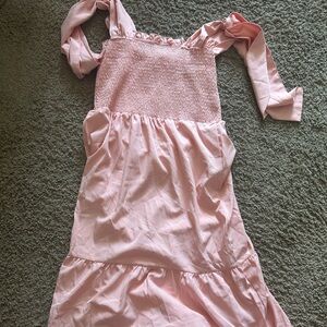 Elegant Pink Strapless Dress